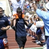Global Down Syndrome Foundation's "Dare to Play" football camp, Ed McCaffrey. June 23, 2011 at Valor Christian High School. (Photo by Jamie Cotten)