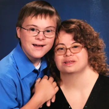 Lisa White, mom with Down syndrome and her son Nic